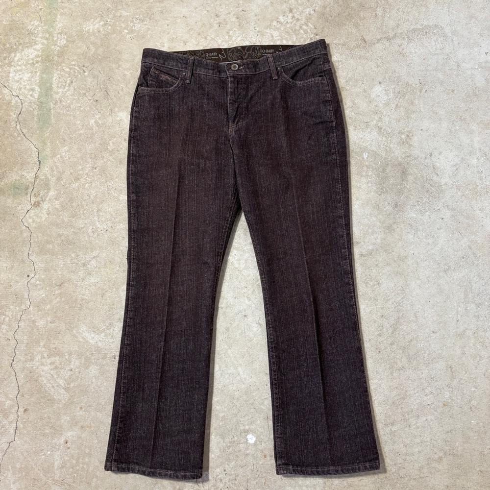 Wrangler Q-Baby Jeans Bootcut Brown Women’s Size 15/16 No Gap Waistband Riding